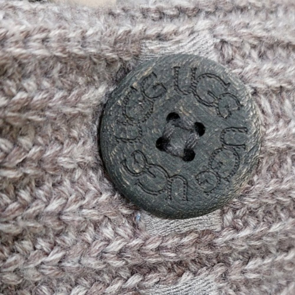 💥HOT ITEM💥UGG Cardy Sheepskin Wool Treadlite Slouch Button Boot in Grey - Picture 9 of 16